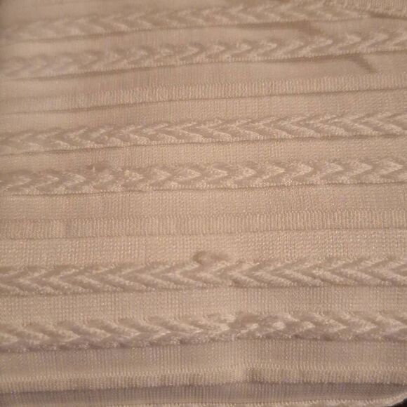 š
ŗCalvināKlien Womens Scoopneck White Short Sleeveā Striped Top Sz Medium - Picture 5 of 5